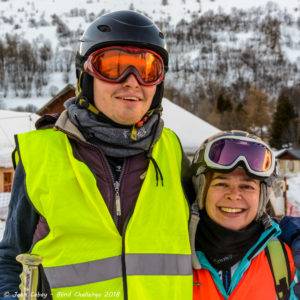 Ski 2018 à Valloire_Arnaud, skieur déficient visuel, et sa guide Ysabelle
